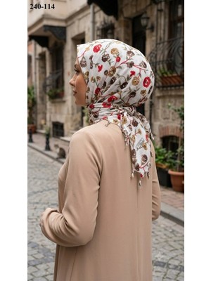 Dolce Life Desenli Sökme Boncuklu Eşarp 240-114