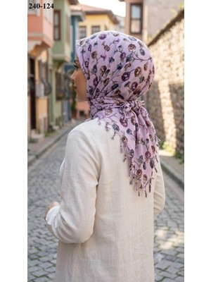 Dolce Life Desenli Sökme Boncuklu Eşarp 240-124