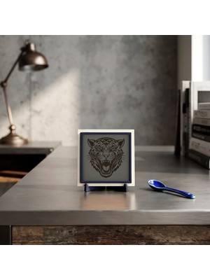 Miawiki Vahşi Yaşam Esintili Modern Dekoratif Parça, Iç Mekanlara Şıklık Katan Dokunuş 10X10 cm