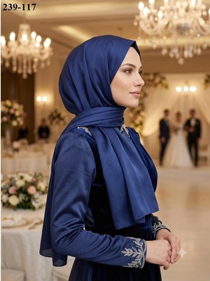 Moda Akyüz Janjan Abiye Şal (Lacivert) 239-117