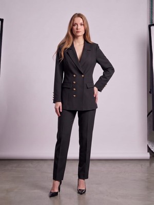 Prenses Kadın Regular Kesim Blazer Ceket Pantolon Takım Modern Trend Zamansız