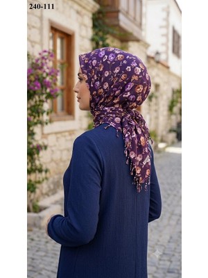 Dolce Life Desenli Sökme Boncuklu Eşarp 240-111