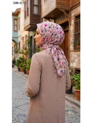 Dolce Life Desenli Sökme Boncuklu Eşarp 240-117