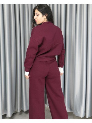 Luxee %100 Pamuk 3 Iplik Şardonlu Bomber Ceketli Takım