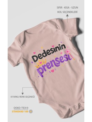 Morivo Kids Dedesinin Prensesi Kısa Kollu Bebek Body %100 Pamuk