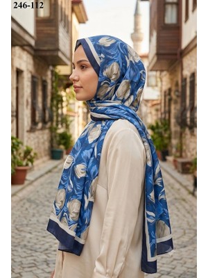 Sharell Soft Pamuk Şal (Lacivert Serisi) 246-112