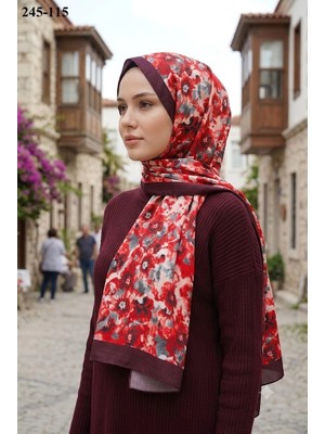 Sharell Soft Pamuk Şal (Bordo Serisi) 245-115