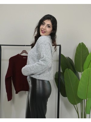 Luxee Premium Bisiklet Yaka Yumuşak Dokulu Örgü Desenli Triko Kazak