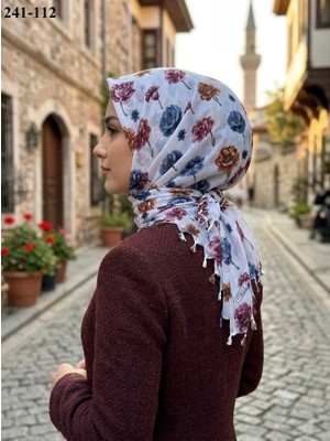 Dolce Life Desenli Sökme Boncuklu Eşarp 241-112