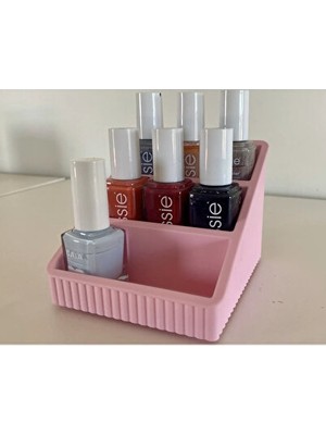 Nomikase Pembe 9 Bölmeli Oje Organizeri - Taşınabilir ve Düzenli Saklama