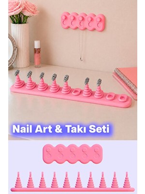 Nomikase Nail Art ve Takı Seti - Protez Tırnak Tutucu ve Makyaj Masası Organizeri