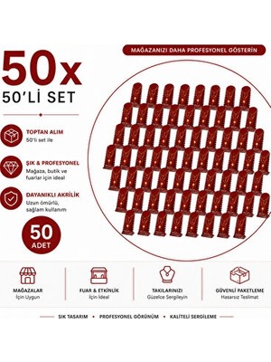 Nomikase 50'li Pleksi Kolye Standı, Geniş Takı Saklama Alanı