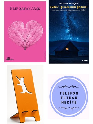 Doğan Kitap Aşk (Pembe Kapak) - Elif Şafak + Kuzey Işıklarının Şarkısı + Telefon Tutucu