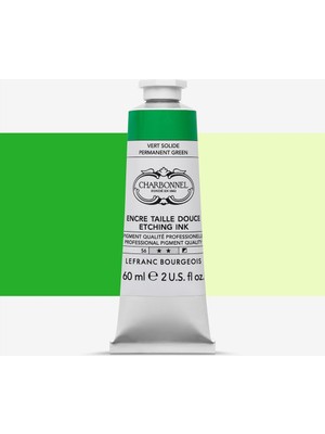 Lefranc&Bourgeois : Charbonnel : Renkli Gravür Mürekkebi : 60 ml : Permanent Green