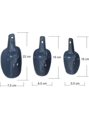M3 Decorium Büyük Kavanoz Kase Aktar Kutusu Için 3 Boy Kırılmaz Kürek Kaşık Kepçe Seti Baharatlık Aktariye Kiler Mutfak Gıda Toptancısı Gereçleri