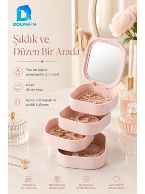 Nomikase Aynalı Kare Makyaj ve Kozmetik Organizeri ile Düzenli Bakım