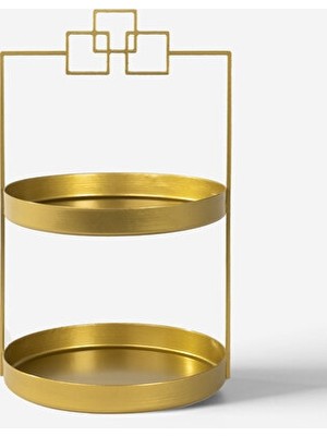 Nomikase 2 Katlı Altın Metal Organizer Çok Amaçlı Düzenleyici