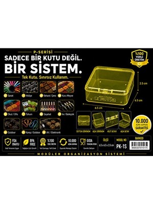 Nomikase Modüler Sarı Şeffaf Saklama Kutuları - 12 Adet Organize Seti