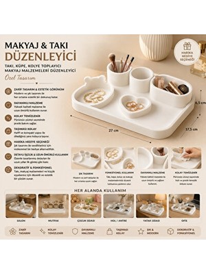 Nomikase Çok Bölmeli Makyaj ve Takı Düzenleyici, Yüzük, Kolye ve Küpe Saklama