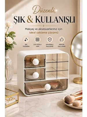 Nomikase Çok Gözlü Çekmeceli Makyaj ve Takı Organizeri ile Dağınıklığa Son