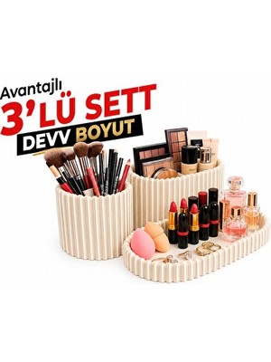 Nomikase Büyük Boy Takı Düzenleyici Kutusu - 3'lü Set ve Masaüstü Kullanımı