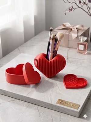Nomikase Romantik Red Heart Koleksiyonlu Takı ve Makyaj Organizeri, Şık ve Işlevsel