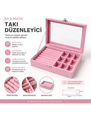 Nomikase Cam Kapaklı Takı Kutusu ile Güvenli Saklama