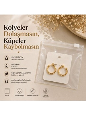 Nomikase Şeffaf Takı Saklama Poşeti Seti, Kolye ve Küpe Düzenleyici