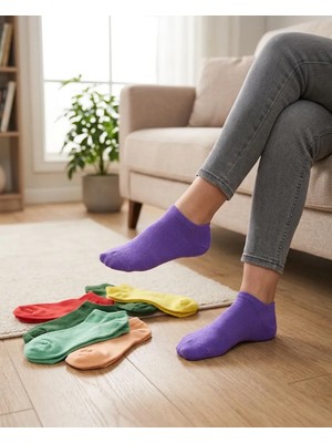 Eser Kadın Pamuklu Renkli Patik Çorap 6’lı Paket | Günlük Kullanım | 6 Farklı Renk | Yumuşak ve Nefes Alabilen