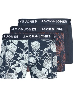 Jack & Jones Jacabstract Flower Erkek Boxer 3'lü Paket Desenli Rahat Pamuklu Günlük