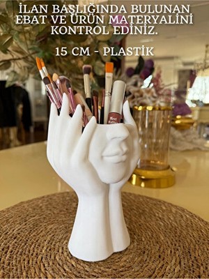UltraMint Yüz Formlu Dekoratif Makyaj Fırçalık, 3D Tasarım