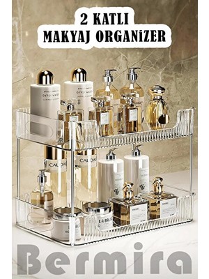 Nomikase Çift Katlı Çok Amaçlı Makyaj ve Takı Organizeri, Çok Fonksiyonlu ve Pratik