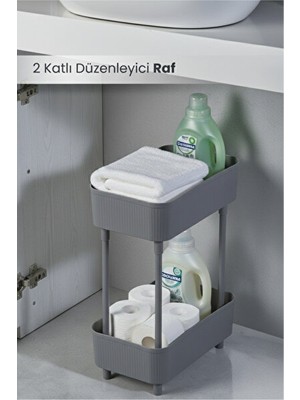 Nomikase Minimalist Gri Raflı Makyaj ve Takı Organizeri, Çok Amaçlı Kullanım