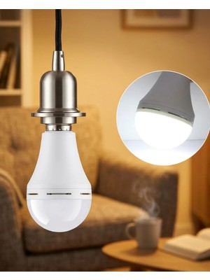 Uravas Store Elektrik Kesintisinde Yanan Şarjlı LED Ampul E27 6500K Güçlü Işık