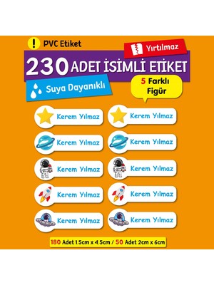 Hediyehanesi Kişiye Özel Isimli Defter Kalem Okul Etiketi, Yırtılmaz Pvc Etiket, Suya Dayanıklı