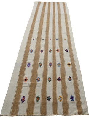 Kilim Antik El Dokuma Pamuklu Yörük Yolluk Kilim 1673 - Yeni - Çok Renkli