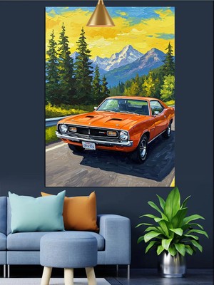 Kanvassepetinet Eski Model Turuncu Yüksek Kaliteli Yağlı Boya Dokulu Kanvas Canvas Tablo Kanvas Tablo Canvas Tablo