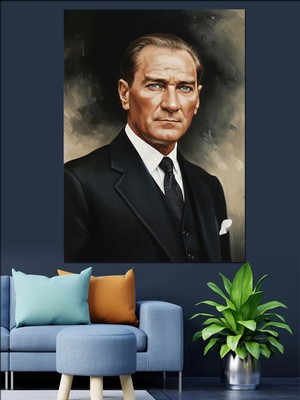 Kanvassepetinet Mustafa Kemal Yüksek Kaliteli Yağlı Boya Dokulu Kanvas Canvas Tablo Kanvas Tablo Canvas Tablo Duvar