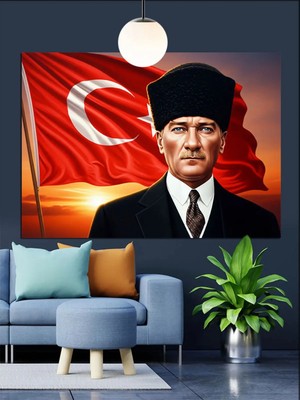 Kanvassepetinet Atatürk Türk Yüksek Kaliteli Yağlı Boya Dokulu Kanvas Canvas Tablo Kanvas Tablo Canvas Tablo Duvar