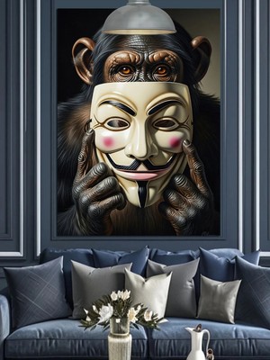 Kanvassepetinet Anonim Maskeli Yüksek Kaliteli Yağlı Boya Dokulu Kanvas Canvas Tablo Kanvas Tablo Canvas Tablo Duva