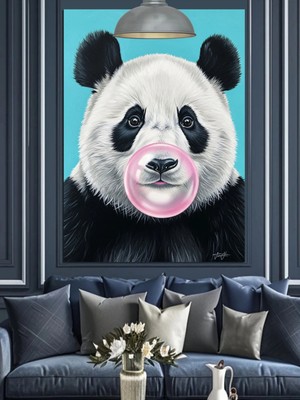 Kanvassepetinet Büyük Panda Ayı Yüksek Kaliteli Yağlı Boya Dokulu Kanvas Canvas Tablo Kanvas Tablo Canvas Tablo Duv