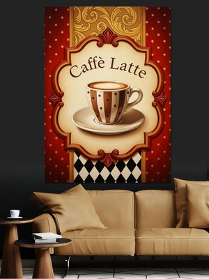 Kanvassepetinet Caffe Latte Kahve Yüksek Kaliteli Yağlı Boya Dokulu Kanvas Canvas Tablo Kanvas Tablo Canvas Tablo D
