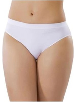 Maxi Trendy Beyaz Kadın Dikişsiz Külot Korse