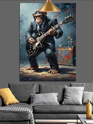 Kanvassepetinet Elektrogitar Çalan Yüksek Kaliteli Yağlı Boya Dokulu Kanvas Canvas Tablo Kanvas Tablo Canvas Tablo
