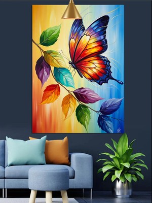 Kanvassepetinet Kelebek Soyut Yüksek Kaliteli Yağlı Boya Dokulu Kanvas Canvas Tablo Kanvas Tablo Canvas Tablo Duvar