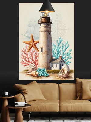 Kanvassepetinet Deniz Feneri Yüksek Kaliteli Yağlı Boya Dokulu Kanvas Canvas Tablo Kanvas Tablo Canvas Tablo Duvar