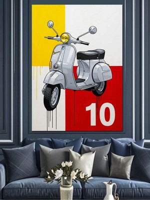 Kanvassepetinet Italyan Vespa Yüksek Kaliteli Yağlı Boya Dokulu Kanvas Canvas Tablo Kanvas Tablo Canvas Tablo Duvar