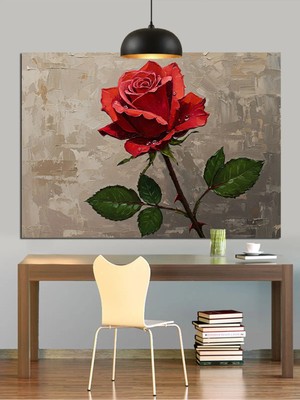 Kanvassepetinet Tek Sap Kırmızı Yüksek Kaliteli Yağlı Boya Dokulu Kanvas Canvas Tablo Kanvas Tablo Canvas Tablo Duv