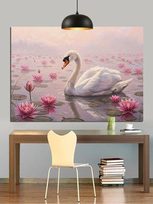 Kanvassepetinet Yüzen Pembe Yüksek Kaliteli Yağlı Boya Dokulu Kanvas Canvas Tablo Kanvas Tablo Canvas Tablo Duvar D