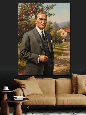 Kanvassepetinet Mustafa Kemal Yüksek Kaliteli Yağlı Boya Dokulu Kanvas Canvas Tablo Kanvas Tablo Canvas Tablo Duvar